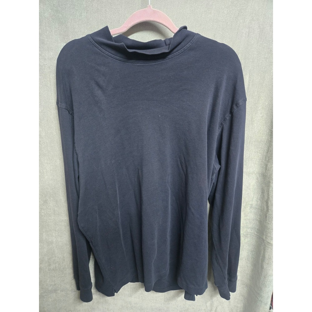 Kenneth Roberts Platinum Men Navy Blue 100% Pima Cotton Mock Neck Shirt XXL